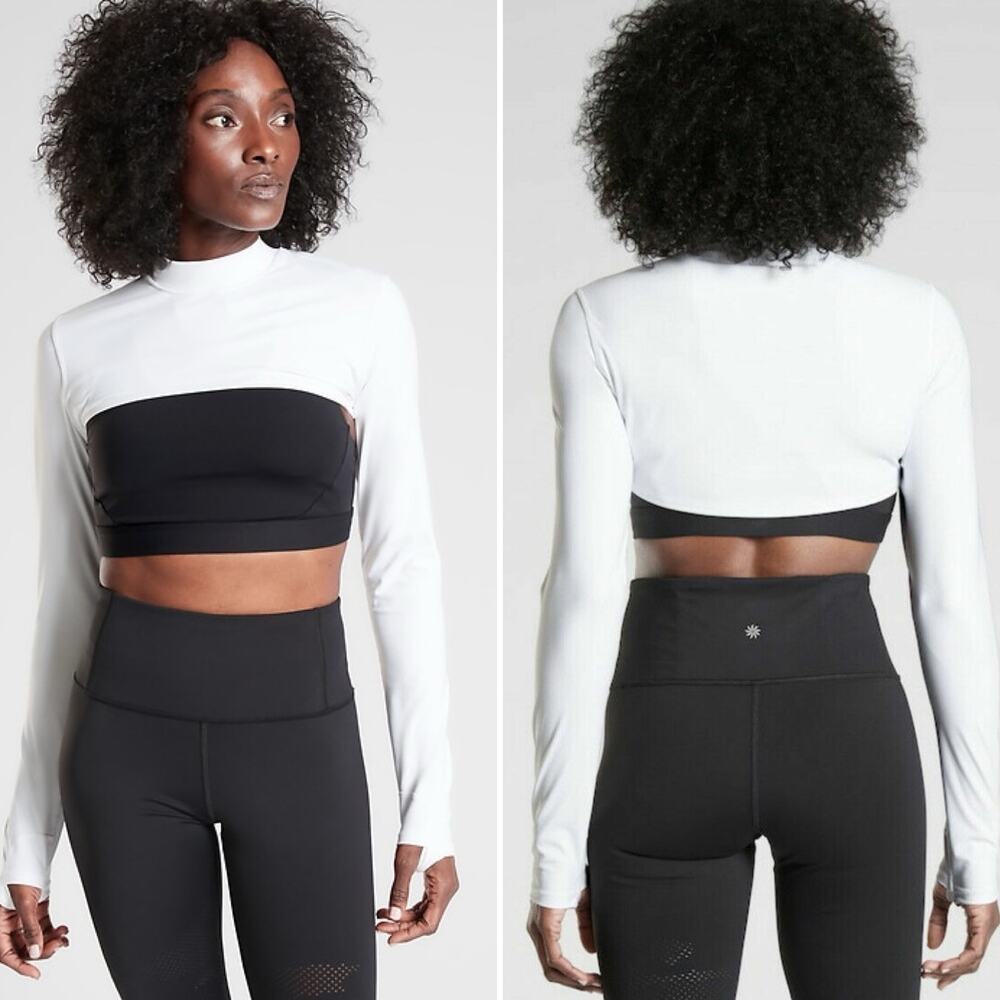 3 FOR $50! 🎁 ATHLETA White Eclipse Mock-Neck Shrug Sz. XS